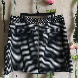 Black and white mini skirt